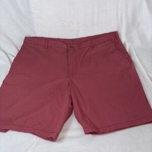 IZOD Mens Saltwater Flat Front Stretch Chino Shorts 46x10.5 Straight Casual Dad